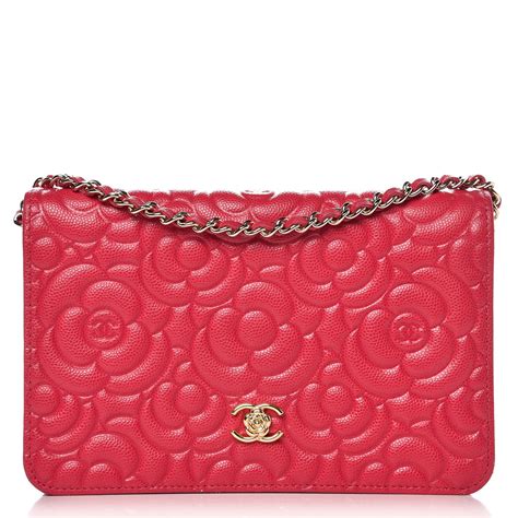 chanel camellia wallet on chain fuschia|chanel wallet on chain details.